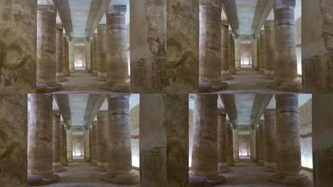 埃及阿比多斯的拉美西斯二世神庙。Ramses Meri-Amon的房子，献给埃及的奥西里斯