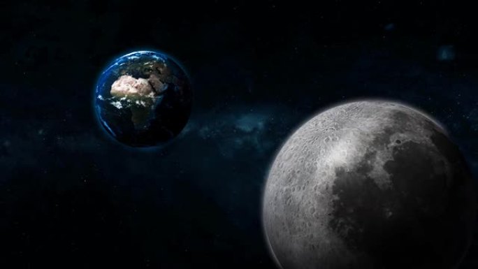 星系中的3d原始现实行星地球月球