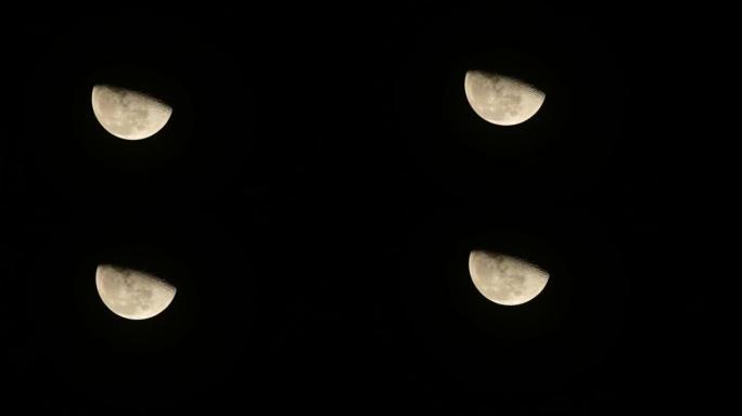 月亮夜黑上升明月光月球月圆夜