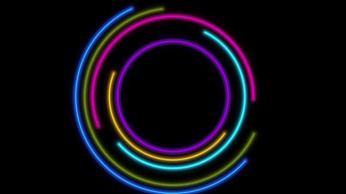 彩色激光霓虹灯圈抽象技术运动背景