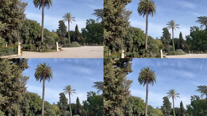 罗马博尔盖塞别墅花园的美丽景色
