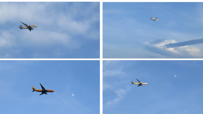 【4K】飞机 飞机天空飞过 飞机云层穿梭