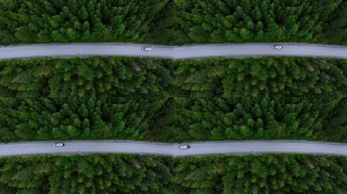 加拿大不列颠哥伦比亚省加拿大落基山脉景观和99号高速公路的4k航拍视频