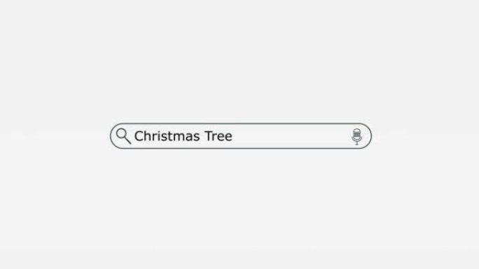 在数字屏幕股票视频的搜索引擎栏中键入的圣诞树