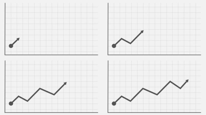 股市图表显示涨幅，灰色简单市场图表上升趋势，4K