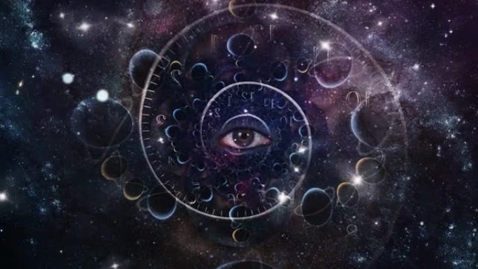 时间的眼睛和螺旋瞳孔眼球眼珠科幻魔幻循环