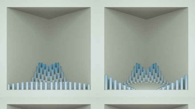 【裸眼3D】白蓝立体线条矩阵方形艺术空间