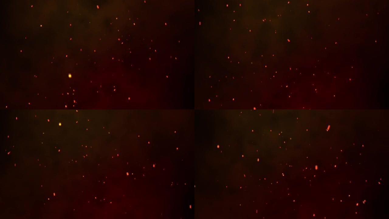 红色火花翱翔的视频 [循环处理]