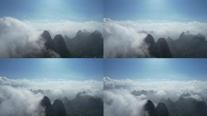 桂林阳朔国大景观的空中倾斜