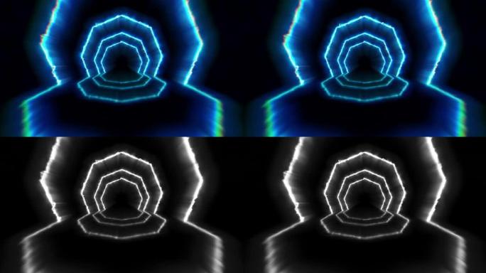隧道反应堆六边形氖蓝色循环 (亮度哑光)