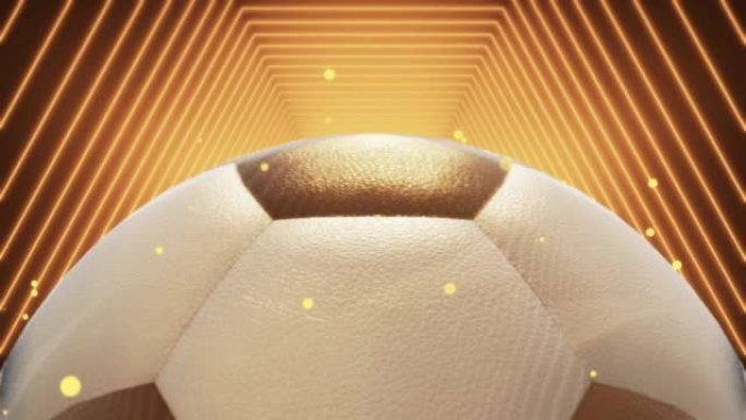 金色足球三维立体空间球体转动