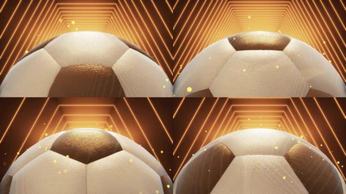 金色足球三维立体空间球体转动