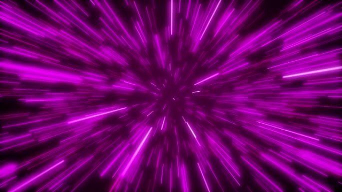 4k未来派隧道粉色霓虹灯背景，带发光的电亮线