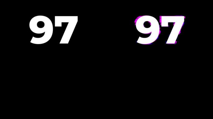 97号。旧干扰屏幕上的毛刺文本动画效果。4k视频