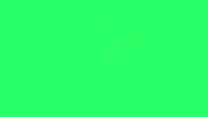 动画橙色火效果隔离在绿色背景。