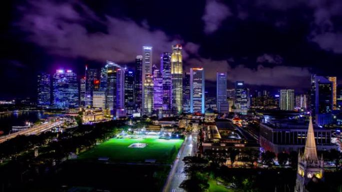 新加坡天际线时间流逝