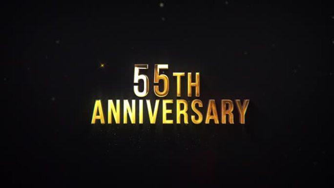 周年纪念55年，金色字母，祝贺周年纪念，日期