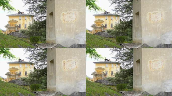 在意大利的联合国教科文组织世界遗产si的基督教灵修建筑群Varallo圣山进行美丽的旅行。4k镜头