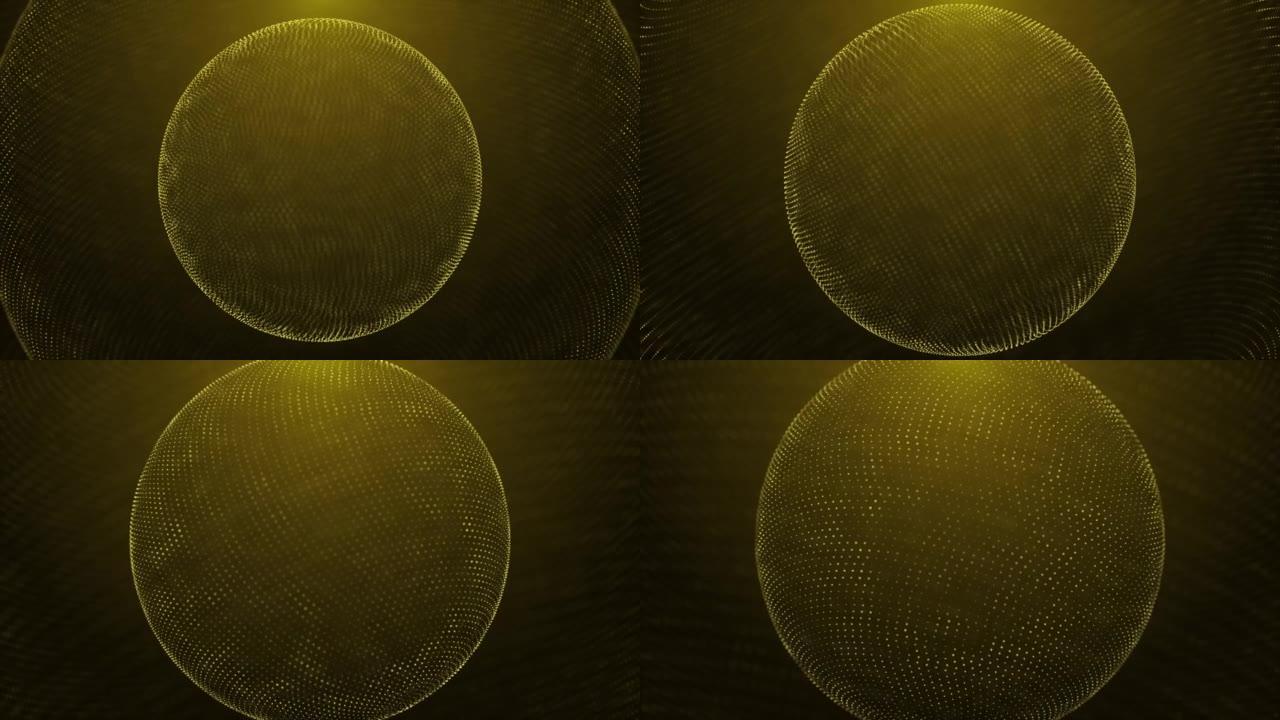 球形数字球黄色循环背景