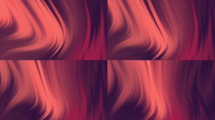 流畅的充满活力的渐变镜头。移动4k紫色粉红色珊瑚色动画，在框架中平滑移动，快速左转，复制空间。抽象线