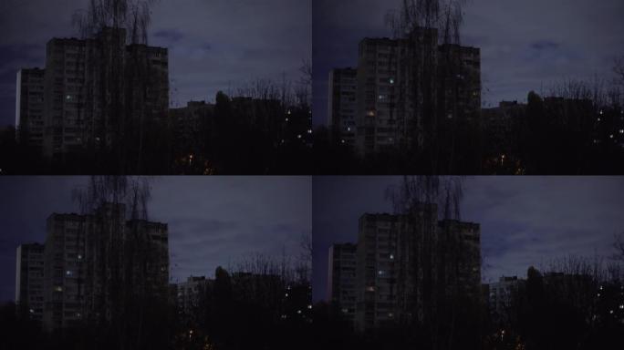 基辅居民区的电力中断。