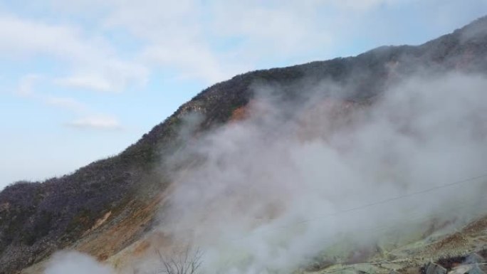 冒着火山烟的大涌谷