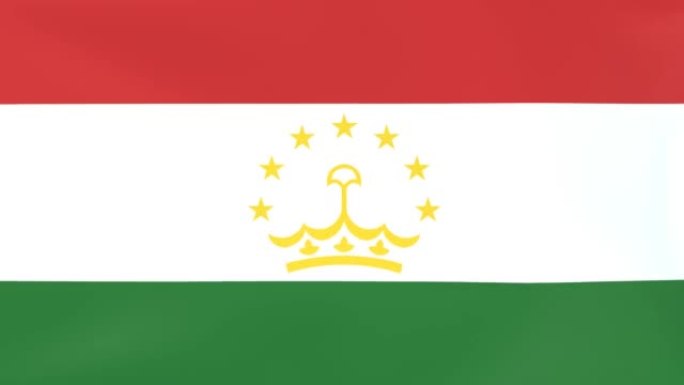 塔吉克斯坦国旗迎风飘扬的3DCG动画