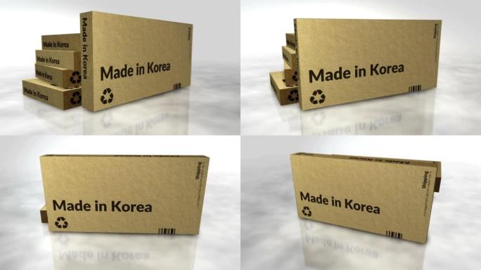 韩国制造盒子抽象概念3d渲染