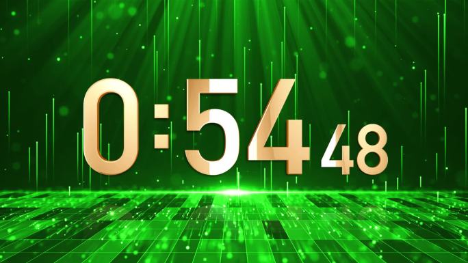 高端绿色1分半钟液晶倒计时毫秒