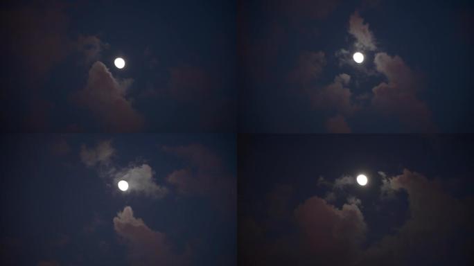 满月云景观明月月亮高照圆月