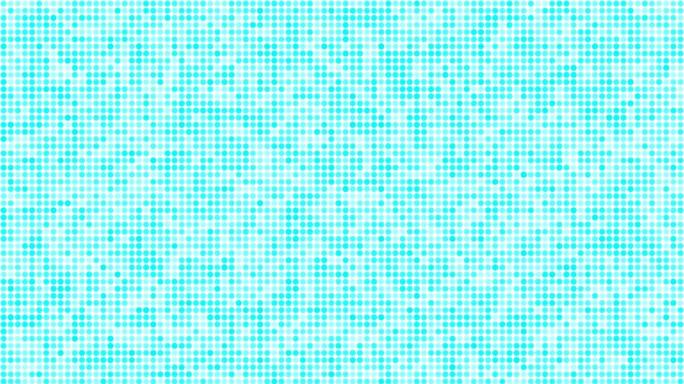 白色背景镜头循环上的蓝色浮动圆圈。慢速技术马赛克混沌移动无缝动画。高科技几何背景。