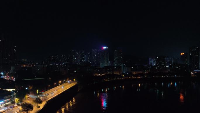 重庆市巴南区鱼洞客渡码头航拍夜景