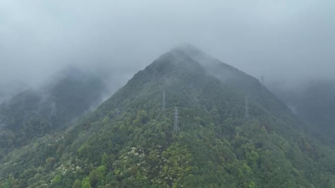 烟雨云雾缥缈的大山