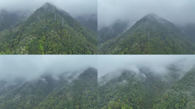 烟雨云雾缥缈的大山