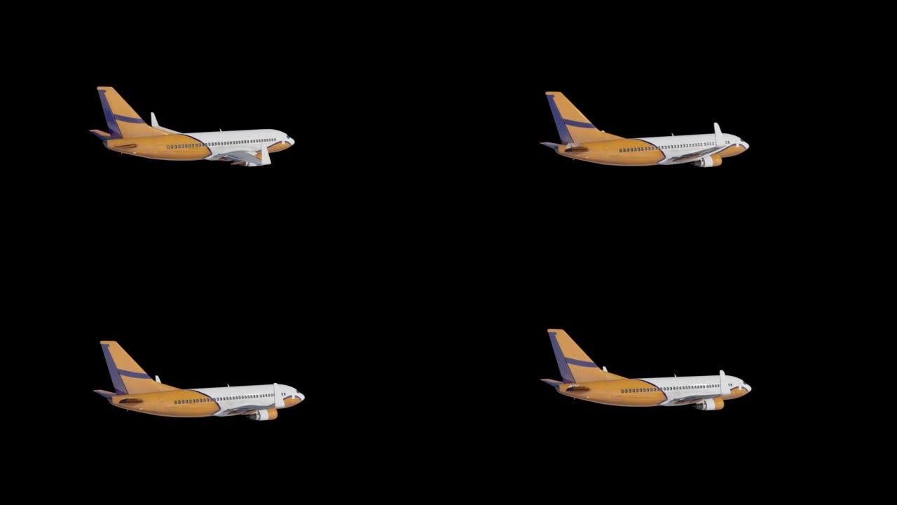 Boing 737侧角-透明客机的三维模型