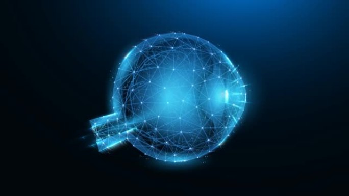 人眼未来多边形运动图形。医疗或保健运动图形视频