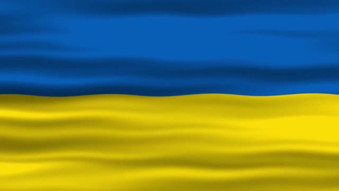 无缝循环动画的乌克兰国旗，旗帜在风中飘扬，完美的独立日或其他节日的视频