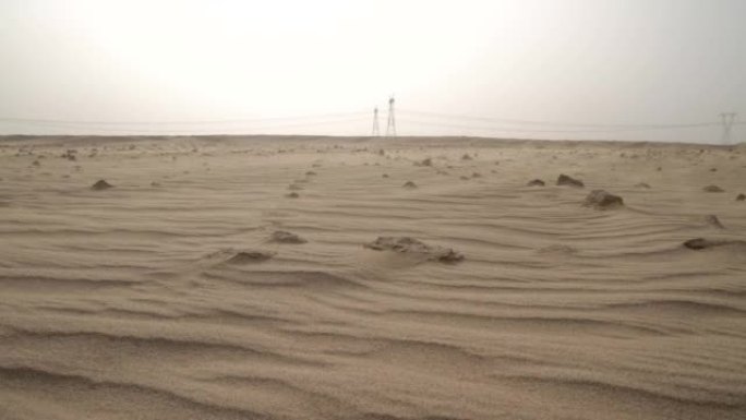 沙漠地区的狂风荒漠化沙尘自然风景
