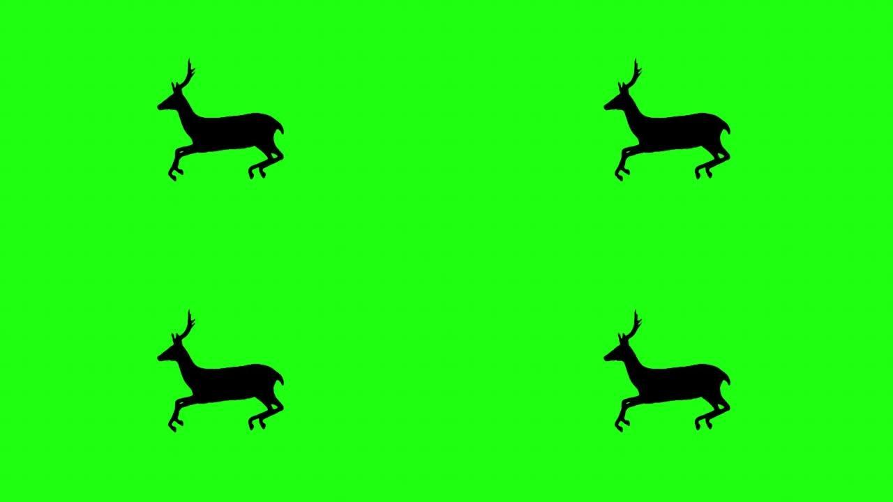 鹿跑动画绿屏背景
