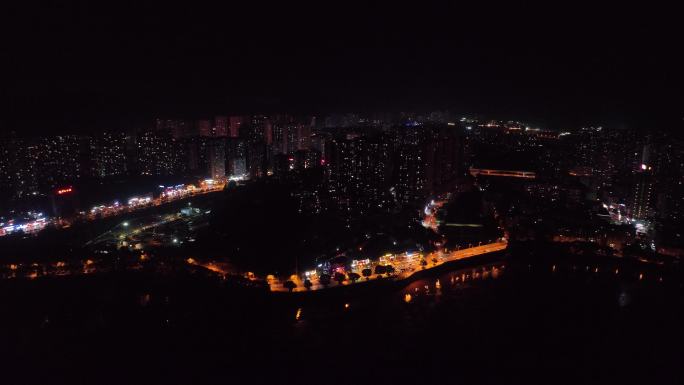 重庆市巴南区鱼洞客渡码头航拍夜景