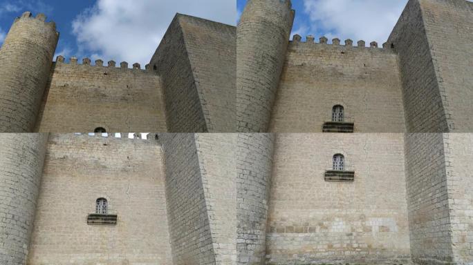13世纪中世纪城堡，位于西班牙蒙泰莱格里·德·坎波斯，巴利亚多利德，卡斯蒂利亚和莱昂，4k