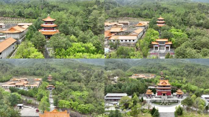 航拍大理崇圣寺三塔景区