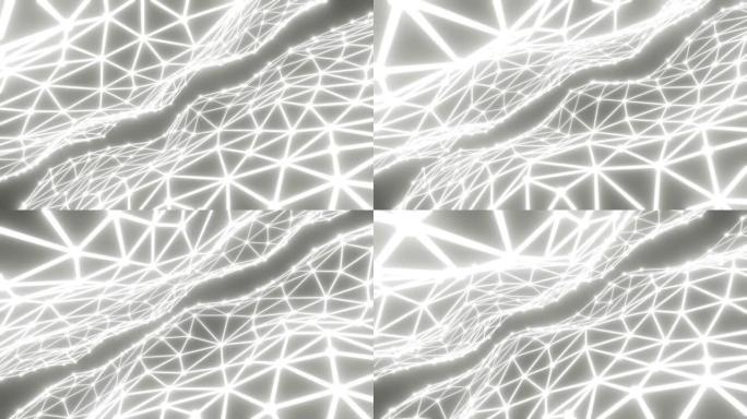移动发光点和线的抽象丛。网络或数字连接