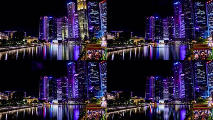 新加坡天际线新加坡夜景新加坡海滨湾新加坡