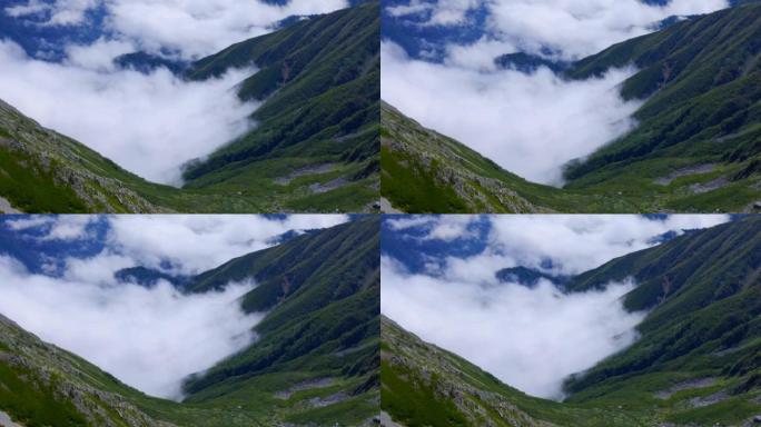 富山县初秋的武罗道风景，立山黑部高山路线