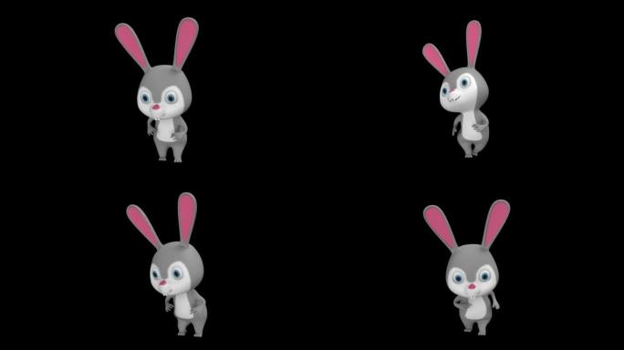 卡通兔子舞蹈循环