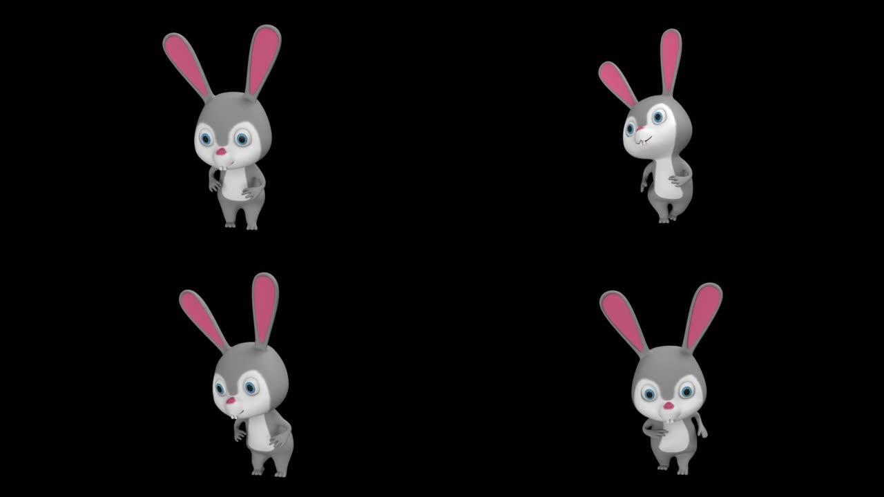 卡通兔子舞蹈循环
