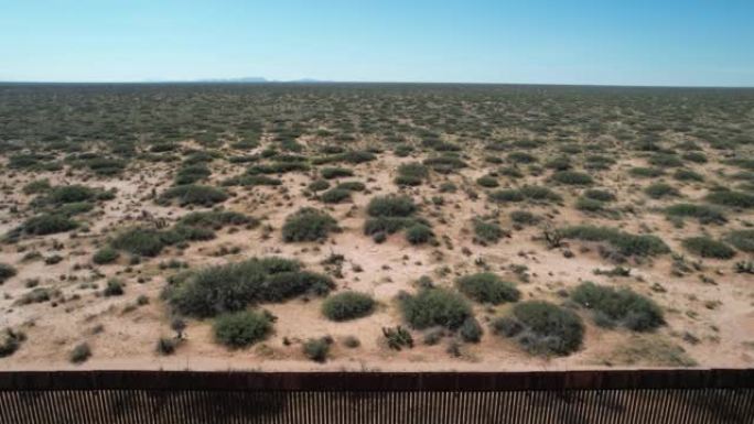 墨西哥-美国边境的沙漠-鸟瞰图
