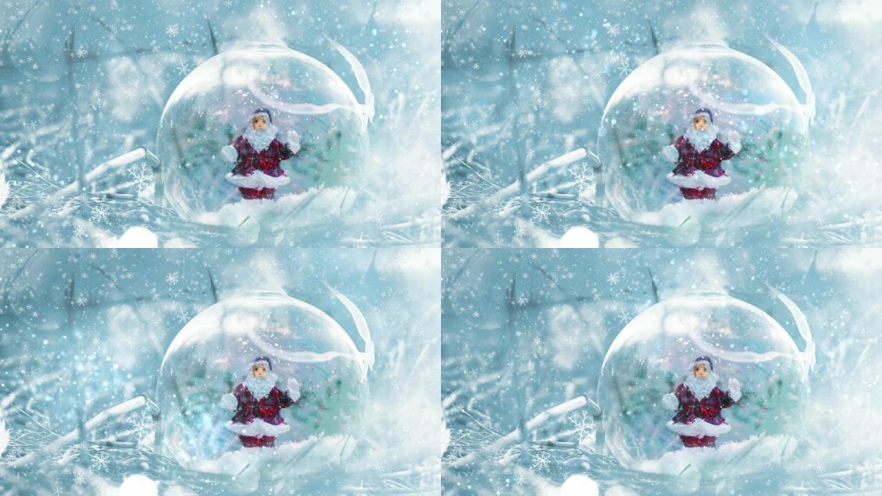 4k视频圣诞冬季新年背景