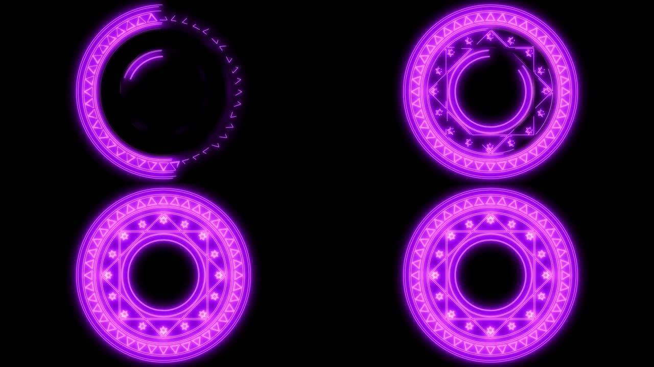 魔幻紫罗兰圈强力能量多层紫光元素